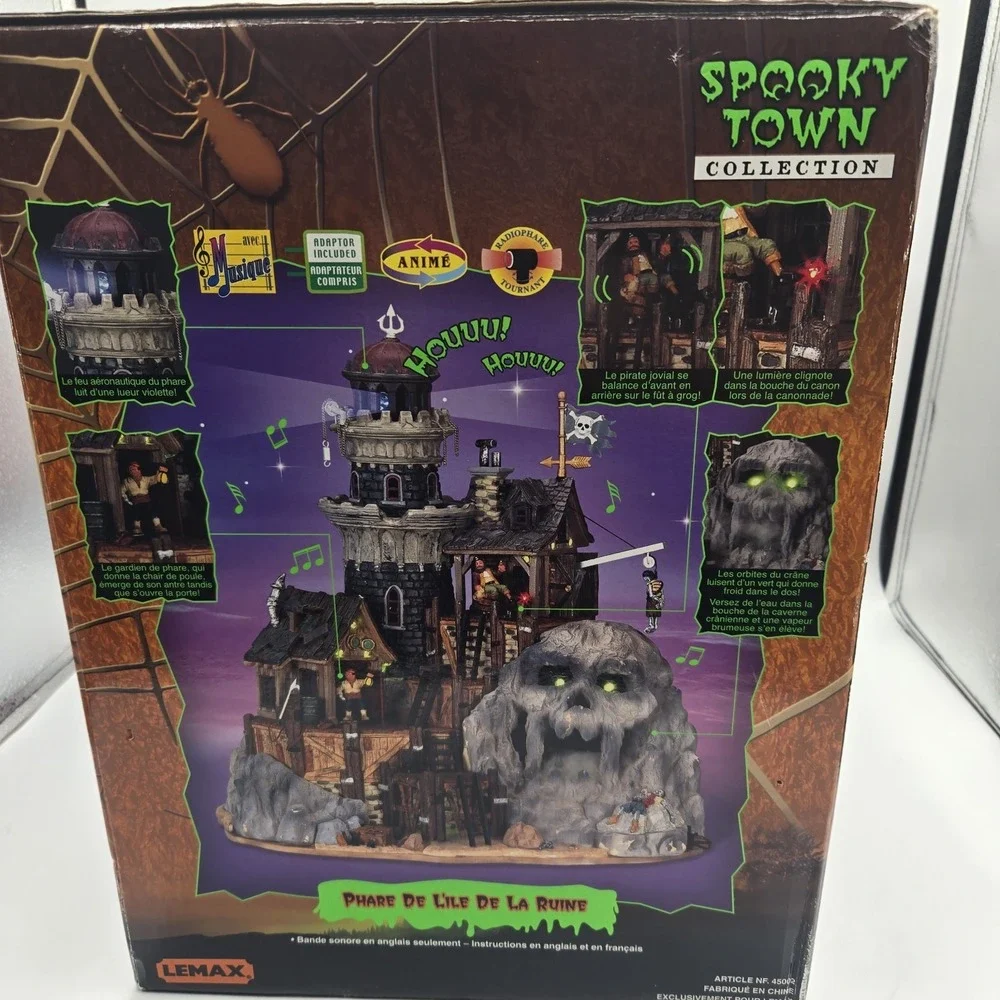 Rare Lemax Spooky Town Isle Of Doom, Lighthouse 2004 MUSIC LIGHTS MOTION Works